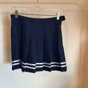 Forever 21 Navy Skater Skirt with White Accents